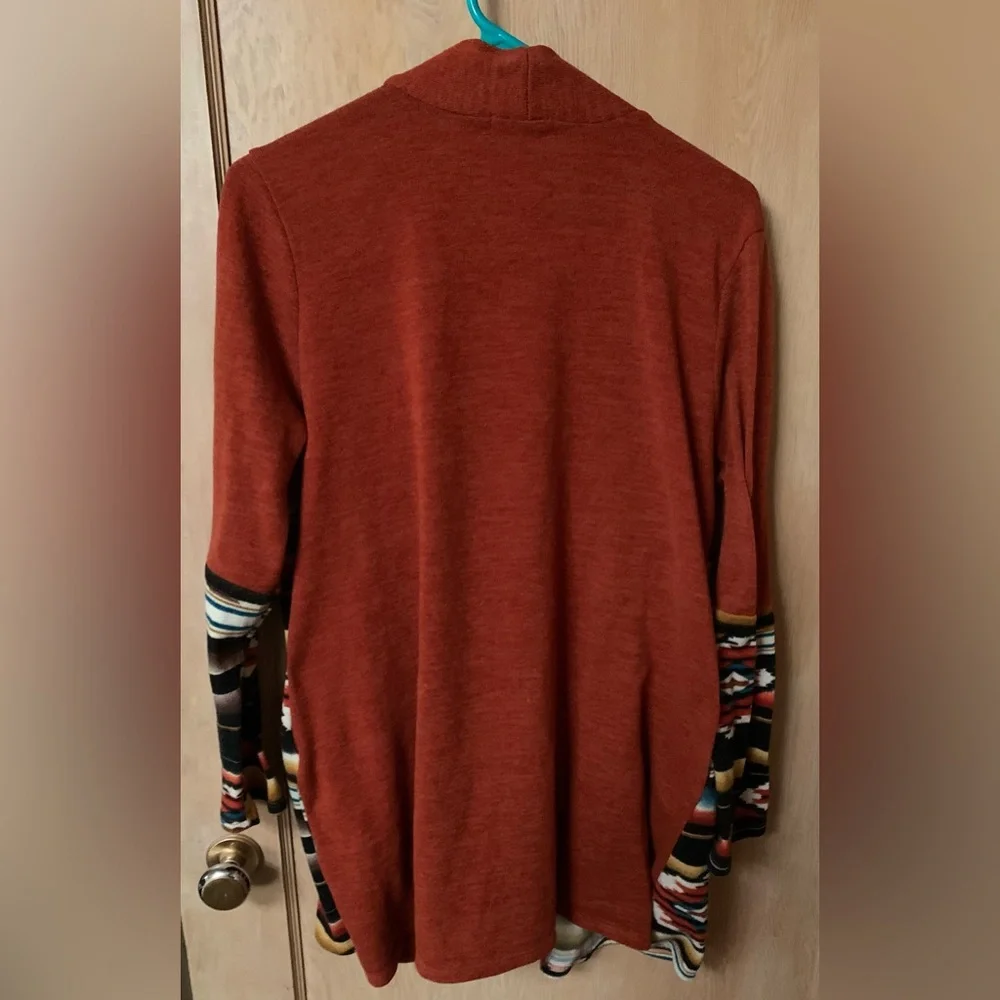 Striped Open Front Cardigan - Picture 2 of 3